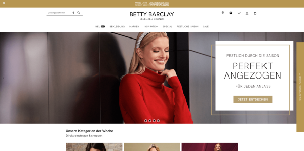Entdecken Sie den offiziellen Shop von Betty Barclay mit weiteren Premium Marken wie Vera Mont, Gil Bret und Cartoon Fashion. Jetzt hier shoppen!