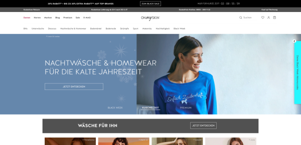 onmyskin.de ist Ihr Online - Shop für Unterwäsche, Dessous, Nachtwäsche und luxuriöse Loungewear beliebter Top-Marken