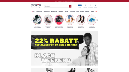 Mit über 300 Marken und einem Sortiment von mehr als 15.000 unterschiedlichen Schuhen zählt mirapodo mit einer riesigen Vielfalt, fairen Preisen und einem Service, der den Namen auch verdient, zu den größten Online-Schuhshops Deutschlands.